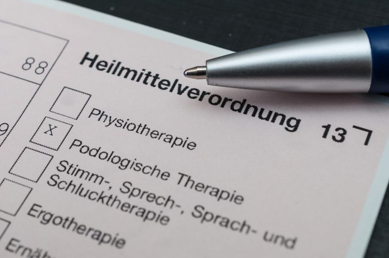 Formular für Heilmittelverordnung Podologische Therapie.
